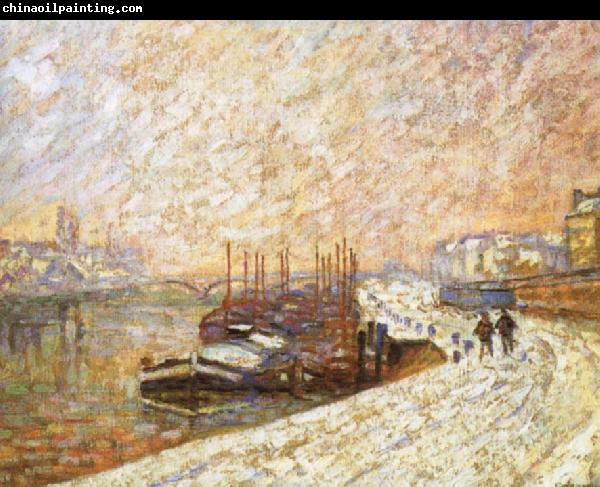 Armand guillaumin Barges in the Snow