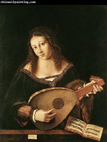 BARTOLOMEO VENETO Woman Playing a Lu