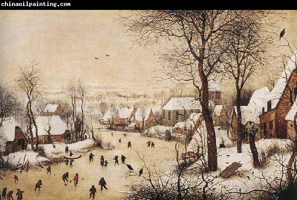 BRUEGEL, Pieter the Elder Winter Landscape with Skaters and Bird Trap