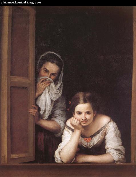 Bartolome Esteban Murillo Two Women in a fonster