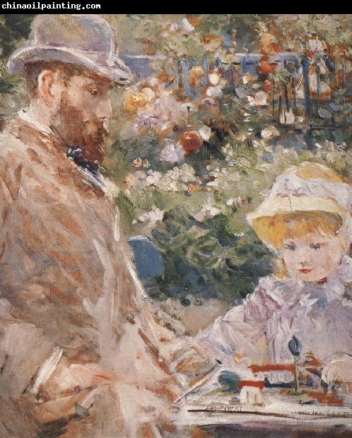 Berthe Morisot Detail of Manet and his daughter