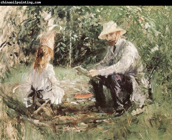 Berthe Morisot Manet and his daughter