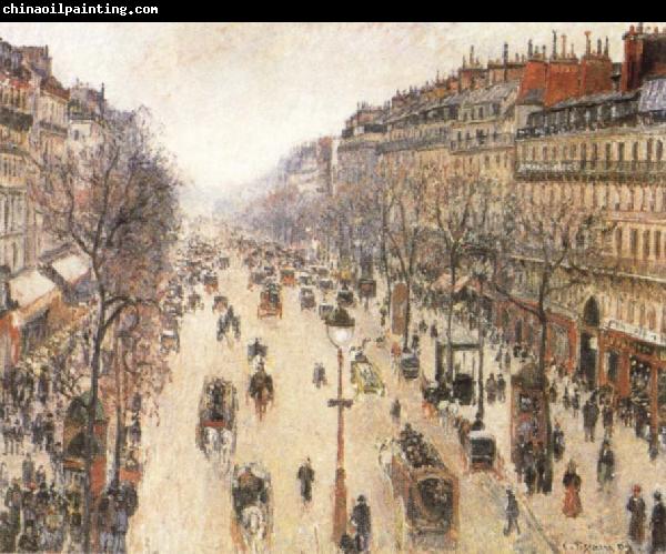 Camille Pissarro The Boulevard Montmartte on a Cloudy Morning