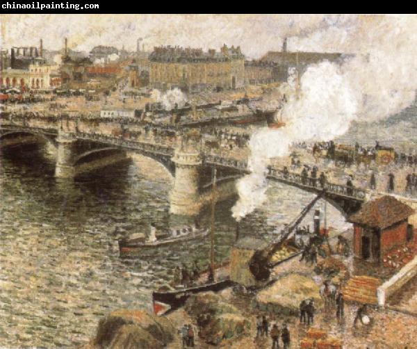 Camille Pissarro Pont Boiedieu in Rouen in a Drizzle