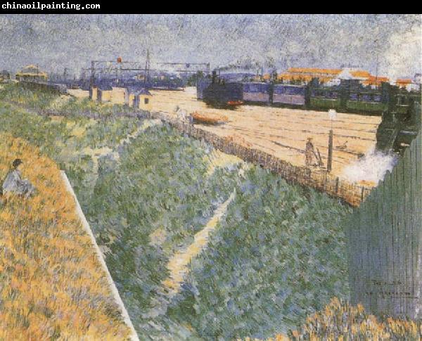 Charles Angrand The Western Railway Leaving Paris