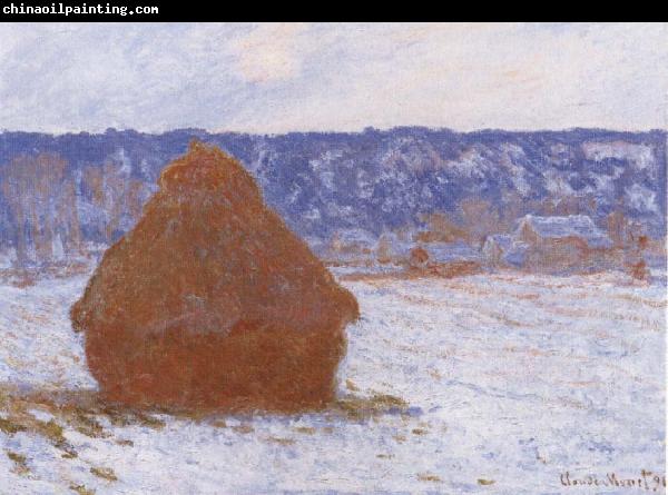 Claude Monet Haystack in the Snow,Overcast Weather