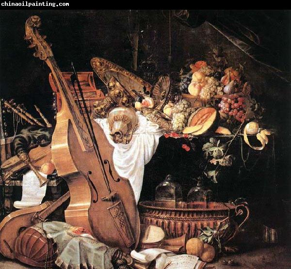 Cornelis de Heem Vanitas Still-Life with Musical Instruments after 1661