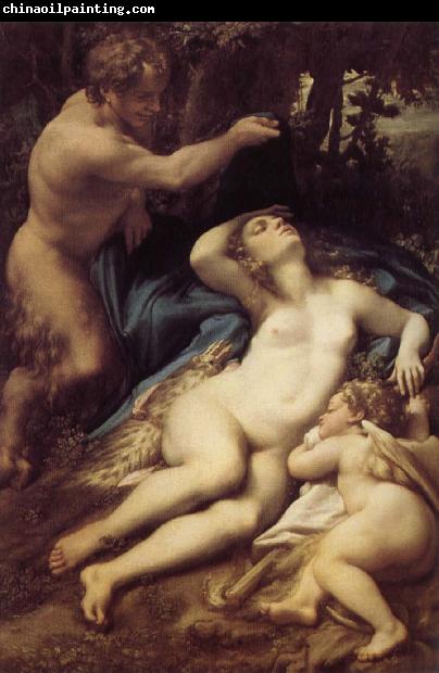 Correggio Venus, satyr and Cupido