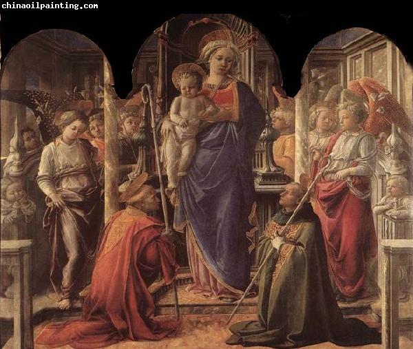 Fra Filippo Lippi Madonna and Child with St Fredianus and St Augustine