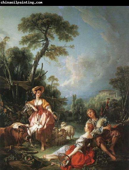 Francois Boucher A Summer Pastoral