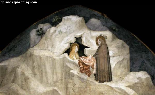 GIOTTO di Bondone The Hermit Zosimus Giving a Cloak to Magdalene