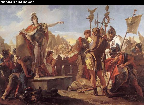 Giovanni Battista Tiepolo Queen Zenobia talk to their soldiers