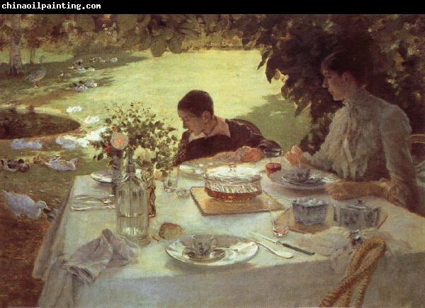 Giuseppe de nittis Breakfast in the Garden