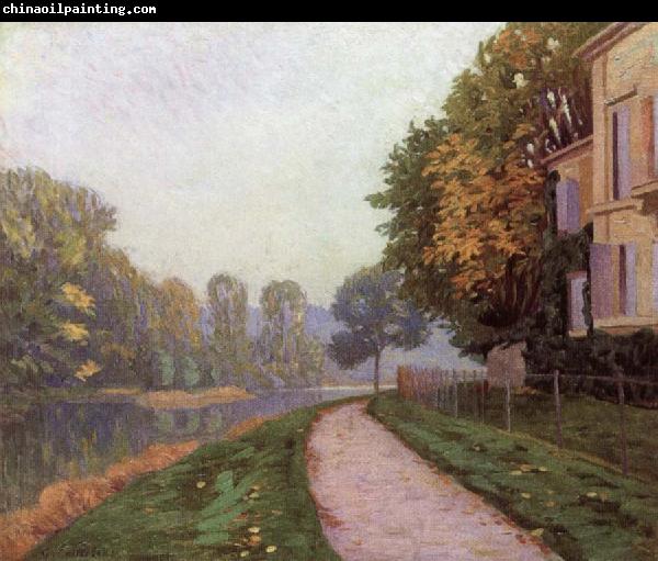 Gustave Caillebotte Riverbank in Morning Haze