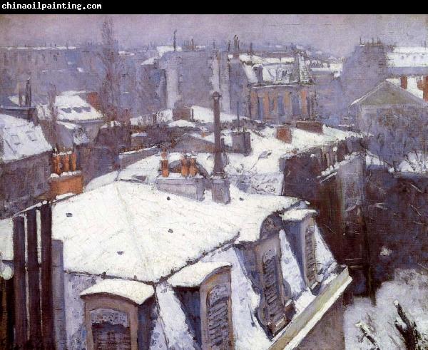 Gustave Caillebotte Snow-covered roofs in Paris