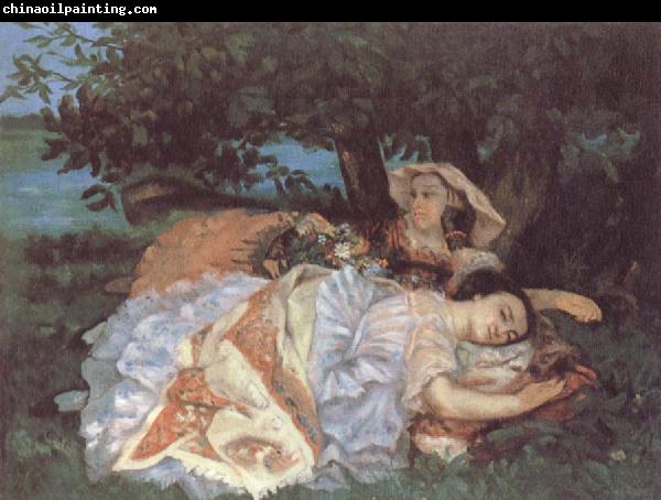 Gustave Courbet Girls on the bank of the Seine