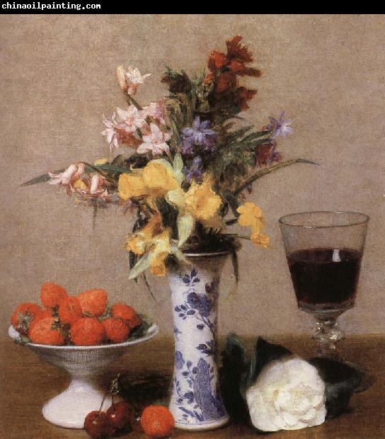 Henri Fantin-Latour Still lIfe with Flowens and Fruit