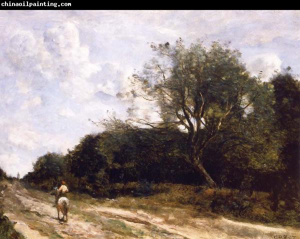 Jean Baptiste Camille  Corot Horseman on the road