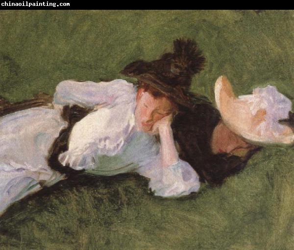 John Singer Sargent Two Girls on a Lawn