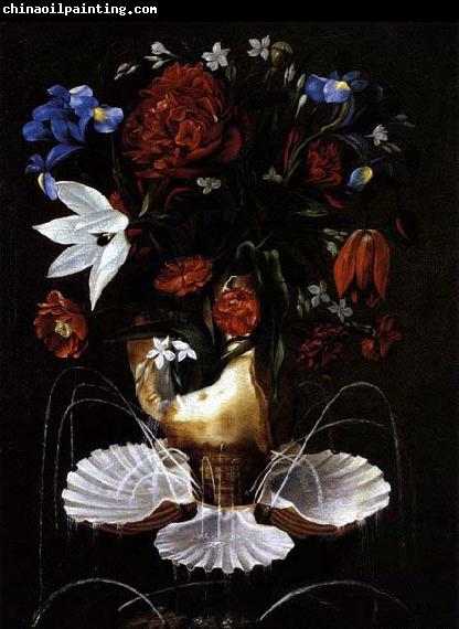 Juan de Espinosa Still-Life with Shell Fountain and Flowers