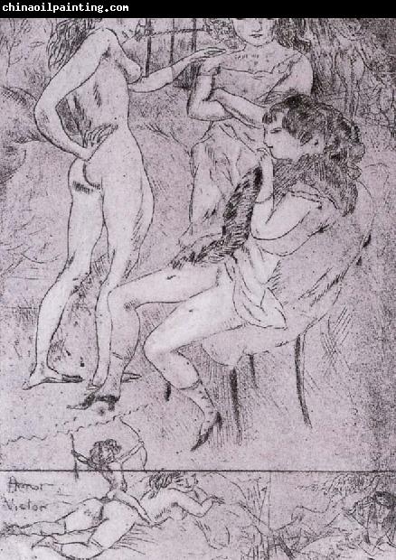 Jules Pascin Cupiter and three woman