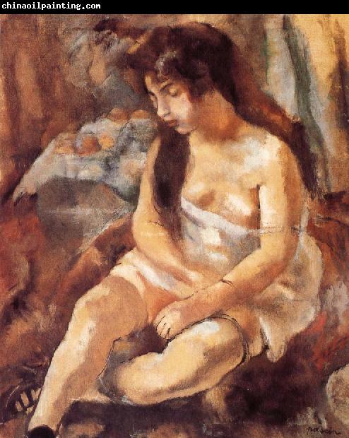 Jules Pascin Seated portrait of maiden