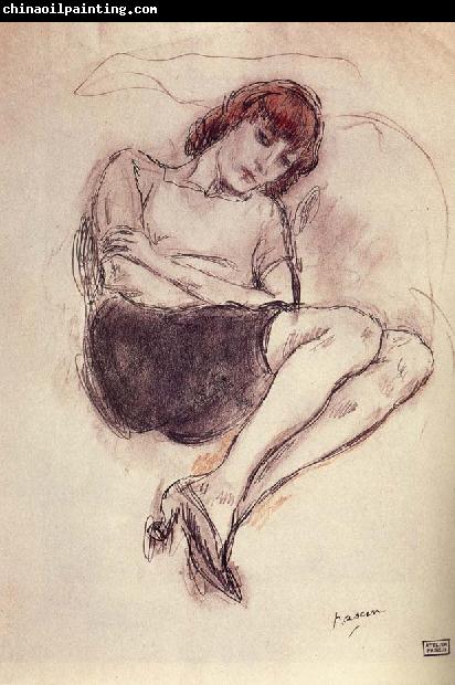 Jules Pascin Aiermila wearing the black dress