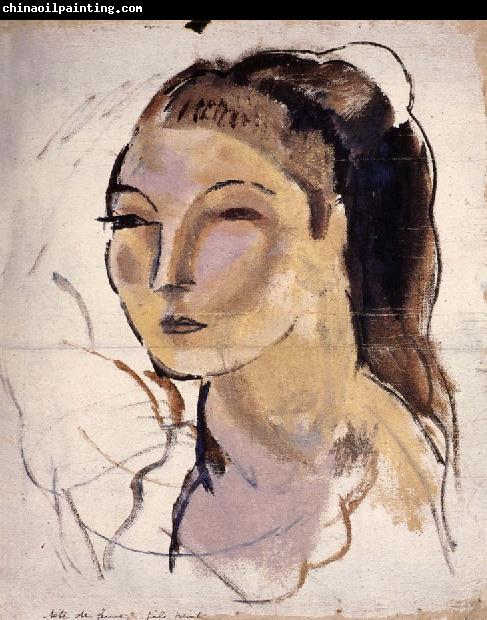 Jules Pascin Head portrait of woman