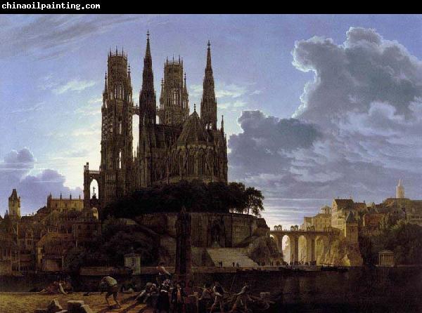 Karl friedrich schinkel Medieval Town by Water after 1813