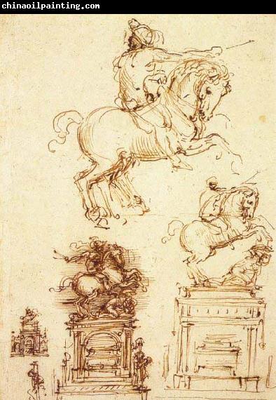 Leonardo  Da Vinci Study for the Trivulzio Equestrian Monument