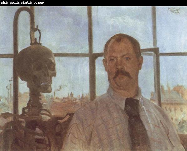 Lovis Corinth Self-Portrait with Skeleton