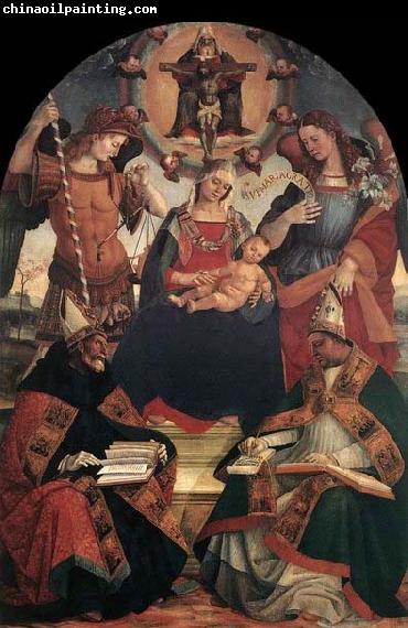 Luca Signorelli The Trinity, the Virgin and Two Saints