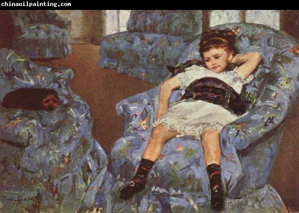 Mary Cassatt Ligttle Girl in a Blue Armchari