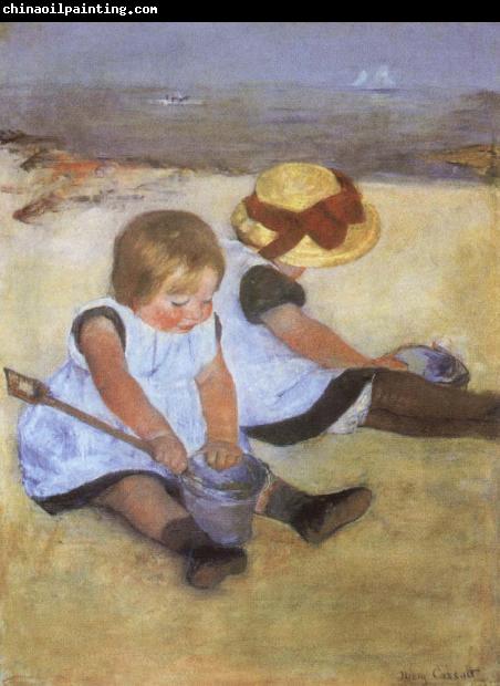 Mary Cassatt Children on the Beach