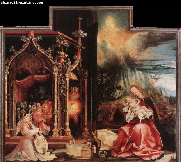 Matthias  Grunewald Concert of Angels and Nativity