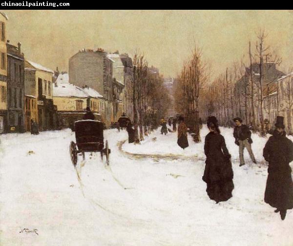 Norbert Goeneutte The Boulevard de Clichy Under Snow