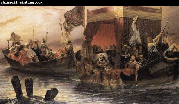 Paul Delaroche The State Barge of Cardinal Richelieu on the Rhone