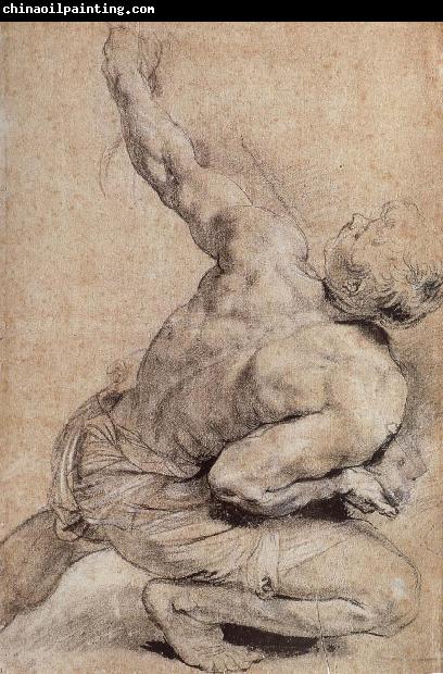 Peter Paul Rubens Pencil sketch of man-s back