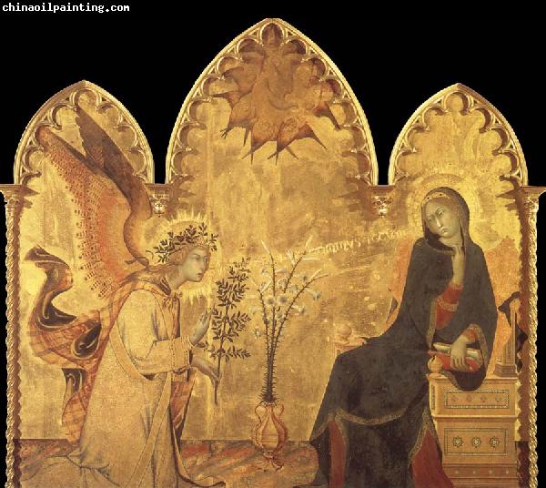 Simone Martini Detail of the Annunciation and two saints