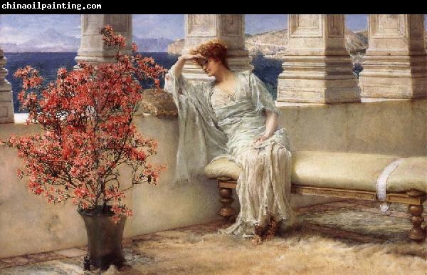 Sir Lawrence Alma-Tadema,OM.RA,RWS Her Eyes are with Her Thoughts and They are Far away