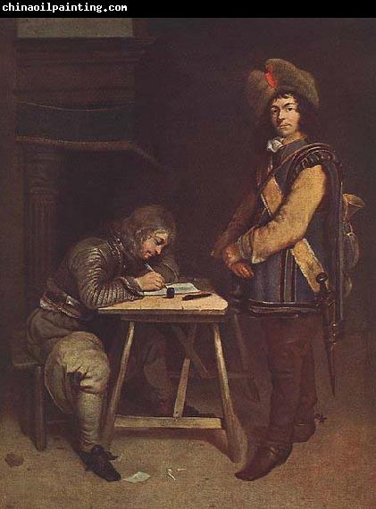 TERBORCH, Gerard Officer Writing a Letter