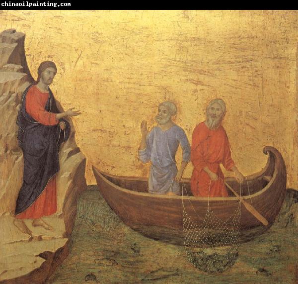 unknow artist Duccio, Jesus call larjungarna Peter and Andreas