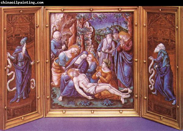 unknow artist Limoges enamel triptych