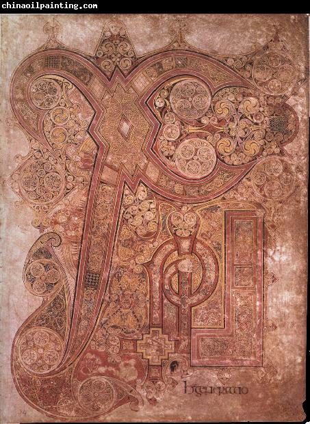 unknow artist Chi-Rho page from the Book of Kells