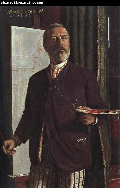 Arnold Bocklin Self-Portrait in his Studio