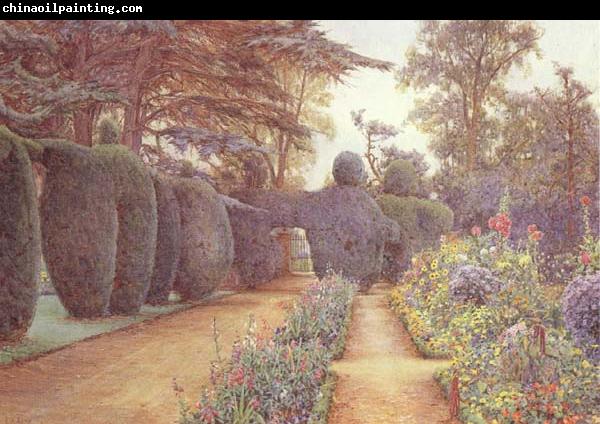 Ernest Arthur Rowe The Gardens at Campsea Ashe.Watercolur (mk46)