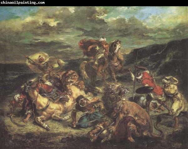 Eugene Delacroix The Lion Hunt (mk45)