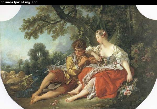 Francois Boucher Shepherd Piping to a Shepherdess