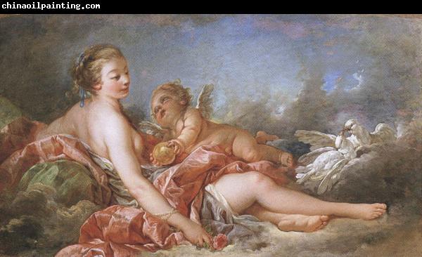 Francois Boucher Cupid Offering Venus the Golden Apple