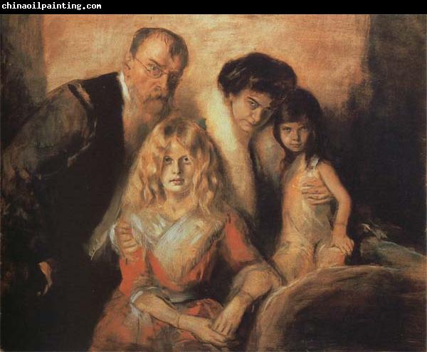 Franz von Lenbach The Artist wiht his Wife and Saughters